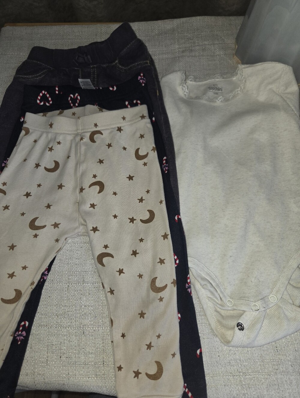Kids Navy Candy Cane Heart Print Leggings 13 To 18 Months